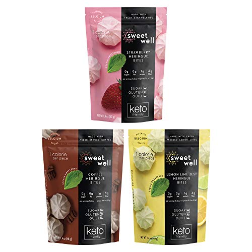 Sweetwell Keto-Friendly Meringue Cookies Variety Pack, Stevia-Sw