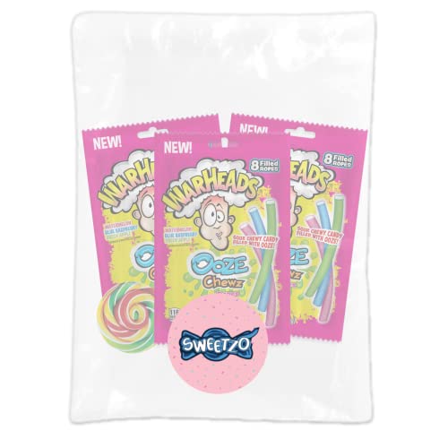 Warheads Ooze Chews Ropes, Sugar Coated Sour Chewy Candy With So