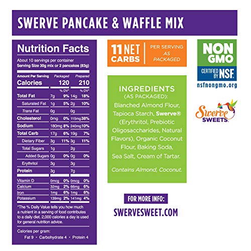 Swerve Sweets, Pancake And Waffle Mix, 10.6 Ounces, Pack Of 2
