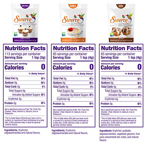 Swerve Sweetener, Bakers Trio, Granular 12 Oz, Confectioners 12
