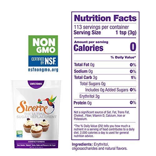 Swerve Sweetener, Confectioners, 12 Oz Bag Pack Of 3