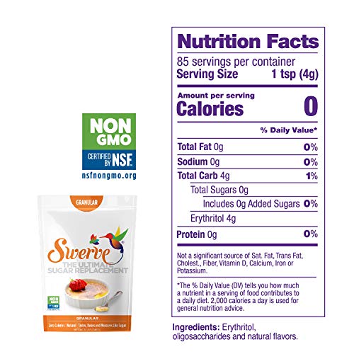 Swerve Sweetener, Granular, 12 Ounce, 3 Pack