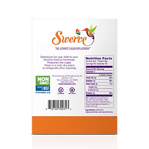 Swerve Sweetener Packets 40 X 3 Gram Packets