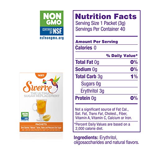 Swerve Sweetener Packets 40 X 3 Gram Packets