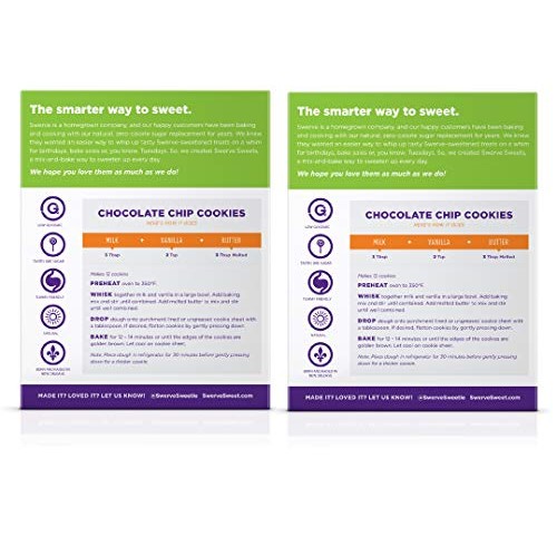 Swerve Sweets, Chocolate Chip Cookie Mix, 9.3 Ounces Pack Of 2