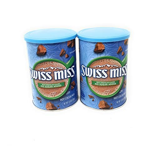 Swiss Miss, Hot Cocoa Mix, No Sugar Added, 13.8-Ounce Canisters