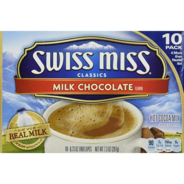 Swiss Miss Classics Milk Chocolate 10 Of 0.73 Oz - Pack Of 2 To