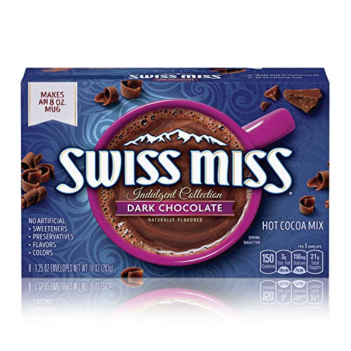 Swiss Miss Indulgent Collection Dark Chocolate Hot Cocoa Mix, 8-
