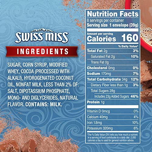 Swiss Miss Milk Chocolate Flavor Hot Cocoa Mix, 11.04 Ounce Pac