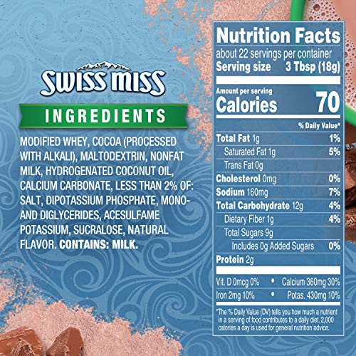 Swiss Miss Sensible Sweets No Sugar Added Hot Cocoa Mix, 13.8 Oz
