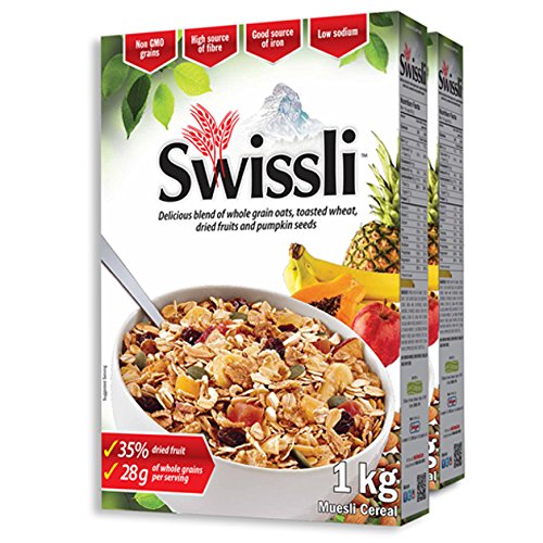 Swissli Muesli 35% Fruit &Amp; Nuts - 1Kg/35 Ounce Boxes - 2 Pack -