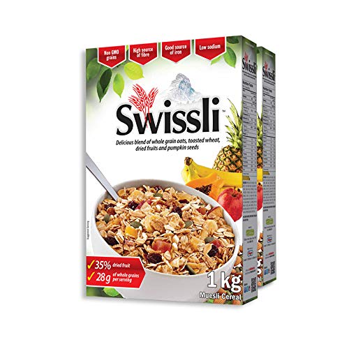 Swissli Muesli 35% Fruit &Amp; Nuts - 1Kg/35 Ounce Boxes - 2 Pack -