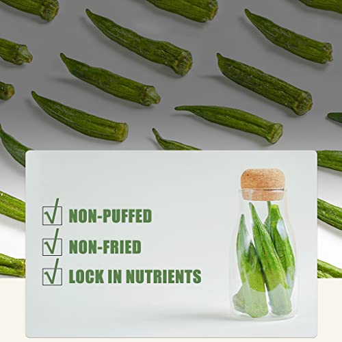 SXET 2 Packs Okra Chips Snacks, Freeze Dried Okra Crisps, Dehydr...