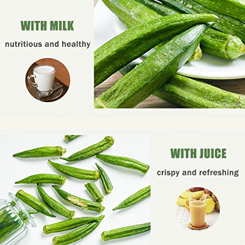 SXET 2 Packs Okra Chips Snacks, Freeze Dried Okra Crisps, Dehydr...