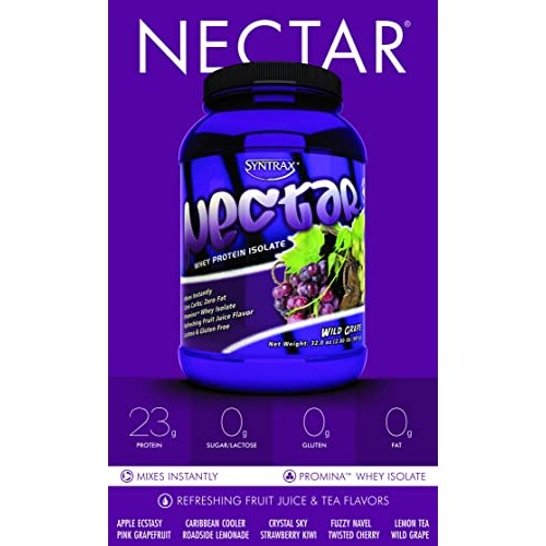 Syntrax Nectar Whey Protein Isolate, Wild Grape, 2 Pound