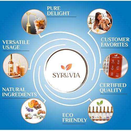 Syruvia Sugar Free Peach Syrup - Premium Sugar-Free Flavoring fo...