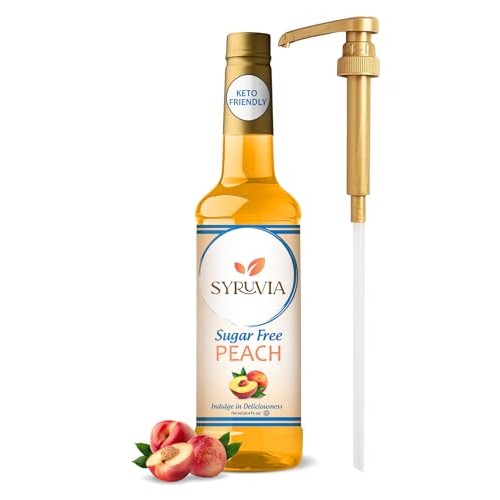 Syruvia Sugar Free Peach Syrup - Premium Sugar-Free Flavoring fo...