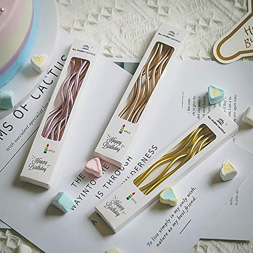 Twisty Birthday Candles Set,Metallic Colorful Curly Coil Candles