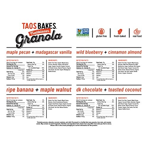 Taos Bakes Trailblazer Granola - Variety Pack of Classic Flavors...