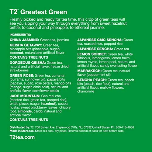 T2 Tea Sips - Greatest Greens, Loose Leaf Tea Gift Box, Green Te