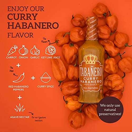 Curry Habanero Hot Sauce by Tabañero, All Natural, Gluten Free, ...