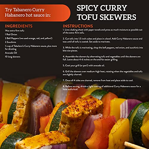 Curry Habanero Hot Sauce by Tabañero, All Natural, Gluten Free, ...