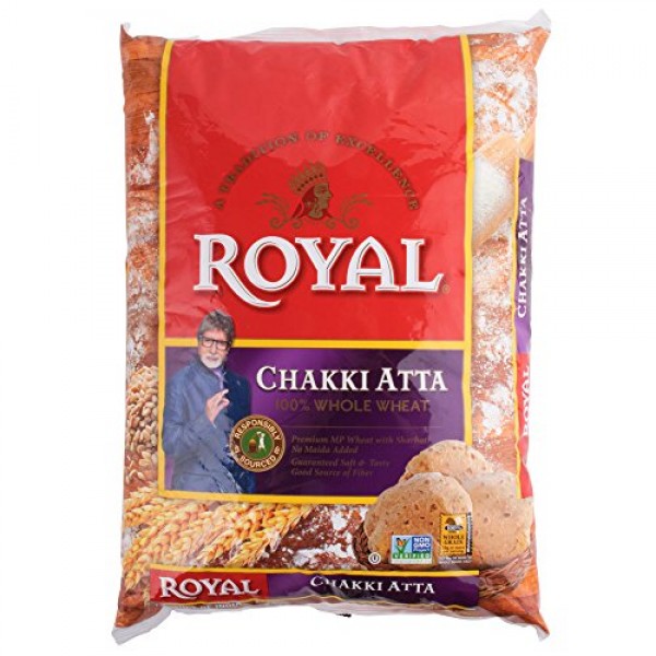 Royal Chakki Atta 100% Whole Wheat Flour - 20 Lb. By Tabletop King