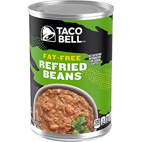 Taco Bell Fat Free Refried Beans 16Oz Cans, Pack Of 12