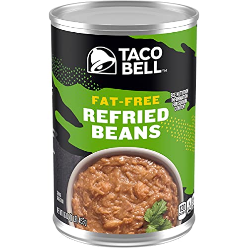 Taco Bell Fat Free Refried Beans 16Oz Cans, Pack Of 12