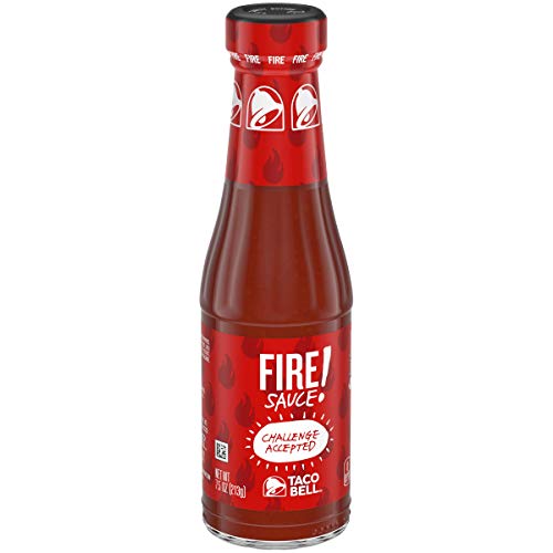 Taco Bell Fire Sauce Glass Bottle, 7.5 Oz 3-Pack Taco Bell Fire Sauce Glass Bottle, 7.5 Oz 3-Pack