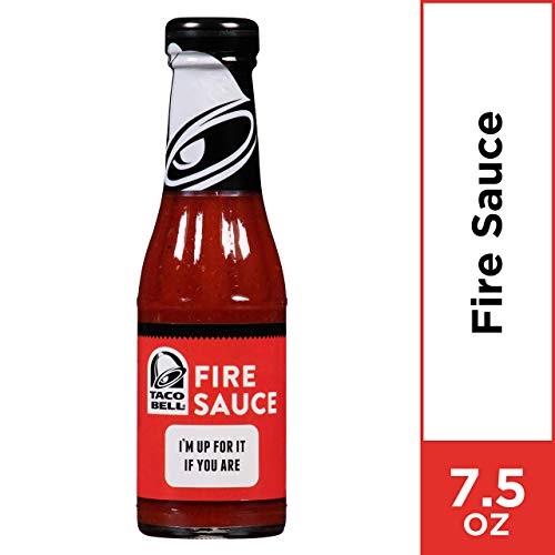 Taco Bell Fire Sauce Glass Bottle, 7.5 Oz 3-Pack Taco Bell Fire Sauce Glass Bottle, 7.5 Oz 3-Pack
