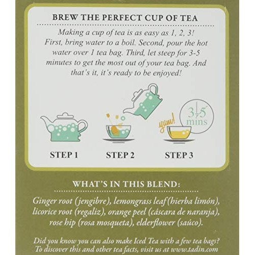 Tadin Herb And Tea Caffeine Free Ginger Root, 24 Count Pack Of 6