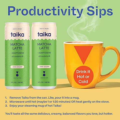 Taika Matcha Latte - Ready to Drink Hot & Cold Brew Matcha Latte...