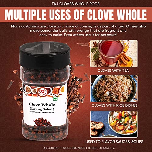 Taj Premium Indian Cloves Whole Pods, Laung, 3.5-Ounce