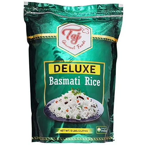 Taj Deluxe White Basmati Rice, Extra Long Grain, 5-Pounds | Rese