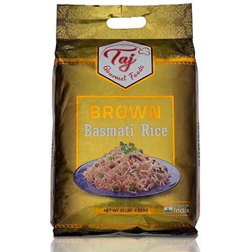 Taj Gourmet Brown Basmati Rice, Naturally Aged, 10-Pounds