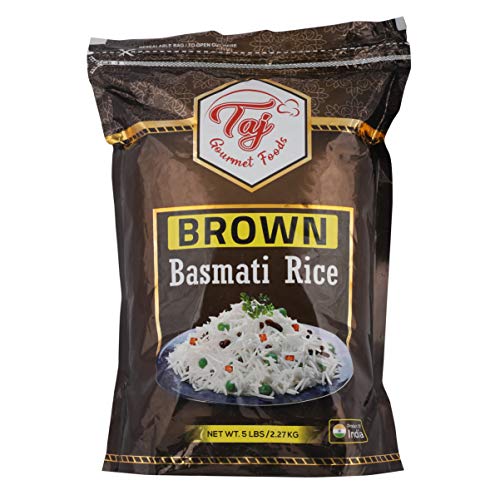 Taj Gourmet Brown Basmati Rice, Naturally Aged, 5-Pounds Reseal