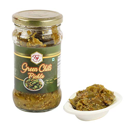Taj Gourmet Green Chilli Pickle, Chile Pickle, 300G 10.5Oz