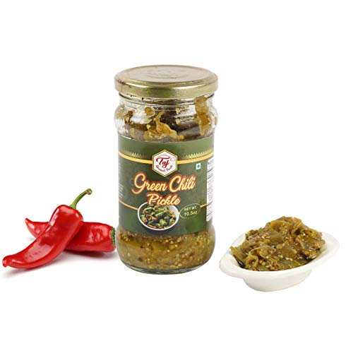 Taj Gourmet Green Chilli Pickle, Chile Pickle, 300G 10.5Oz