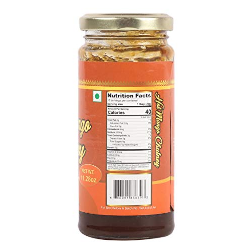 TAJ Gourmet Hot Mango Chutney, Spicy, 320g 11.2oz