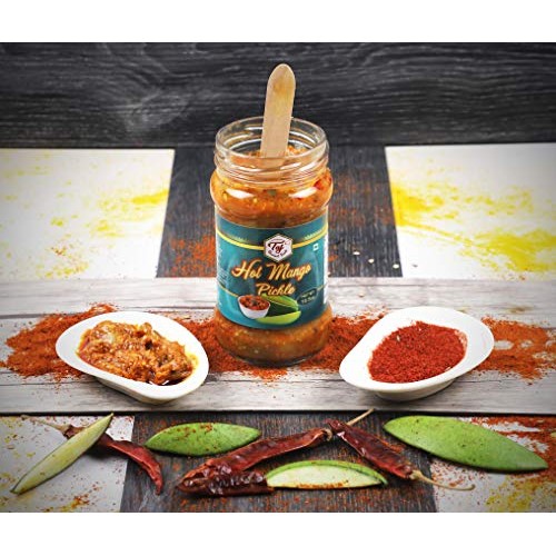 Taj Gourmet Hot Mango Pickle, Spicy Mango Achar, 300G 10.5Oz