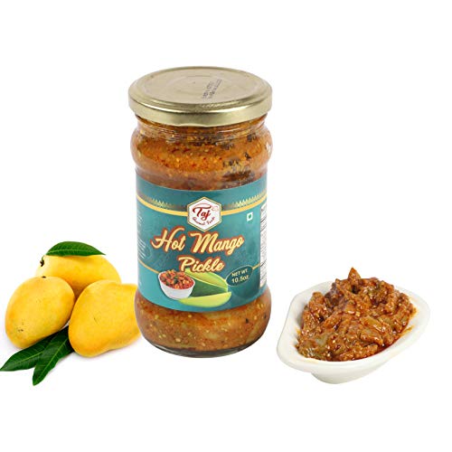 Taj Gourmet Hot Mango Pickle, Spicy Mango Achar, 300G 10.5Oz