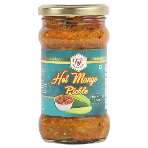 Taj Gourmet Hot Mango Pickle, Spicy Mango Achar, 300G 10.5Oz