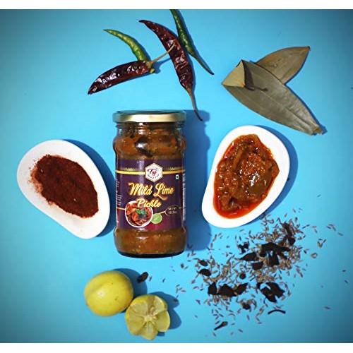 Taj Gourmet Mild Lime Pickle, Lime Achar, 300G 10.5Oz