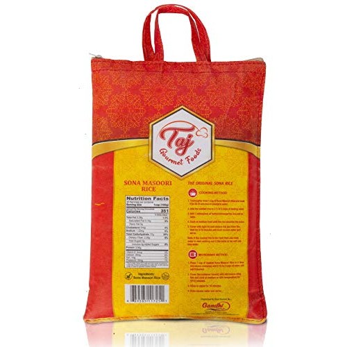 Taj Gourmet Sona Masoori Rice, 10-Pounds