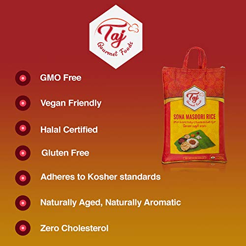 Taj Gourmet Sona Masoori Rice, 10-Pounds