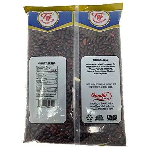 Taj Indian Dark Kidney Beans, Whole Rajma, 4-Pounds