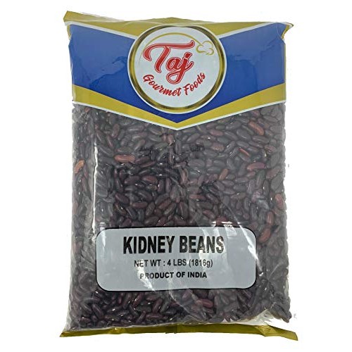 Taj Indian Dark Kidney Beans, Whole Rajma, 4-Pounds