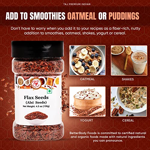 Taj Premium Indian Alsi Flax Seeds Linseed, 10.5 Ounce