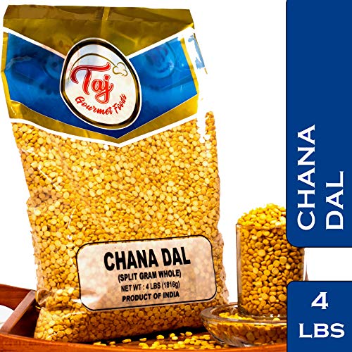 Taj Premium Indian Chana Dal, Split Desi Chickpeas 4-Pounds